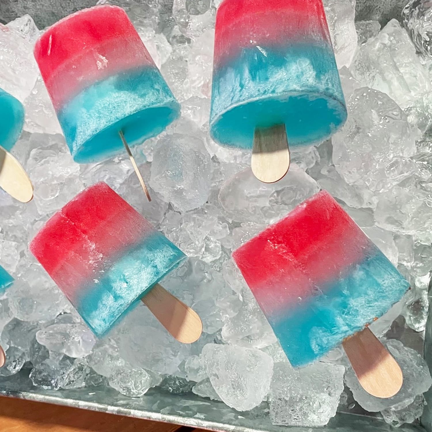 Red, White, and Blue Ice Cubes