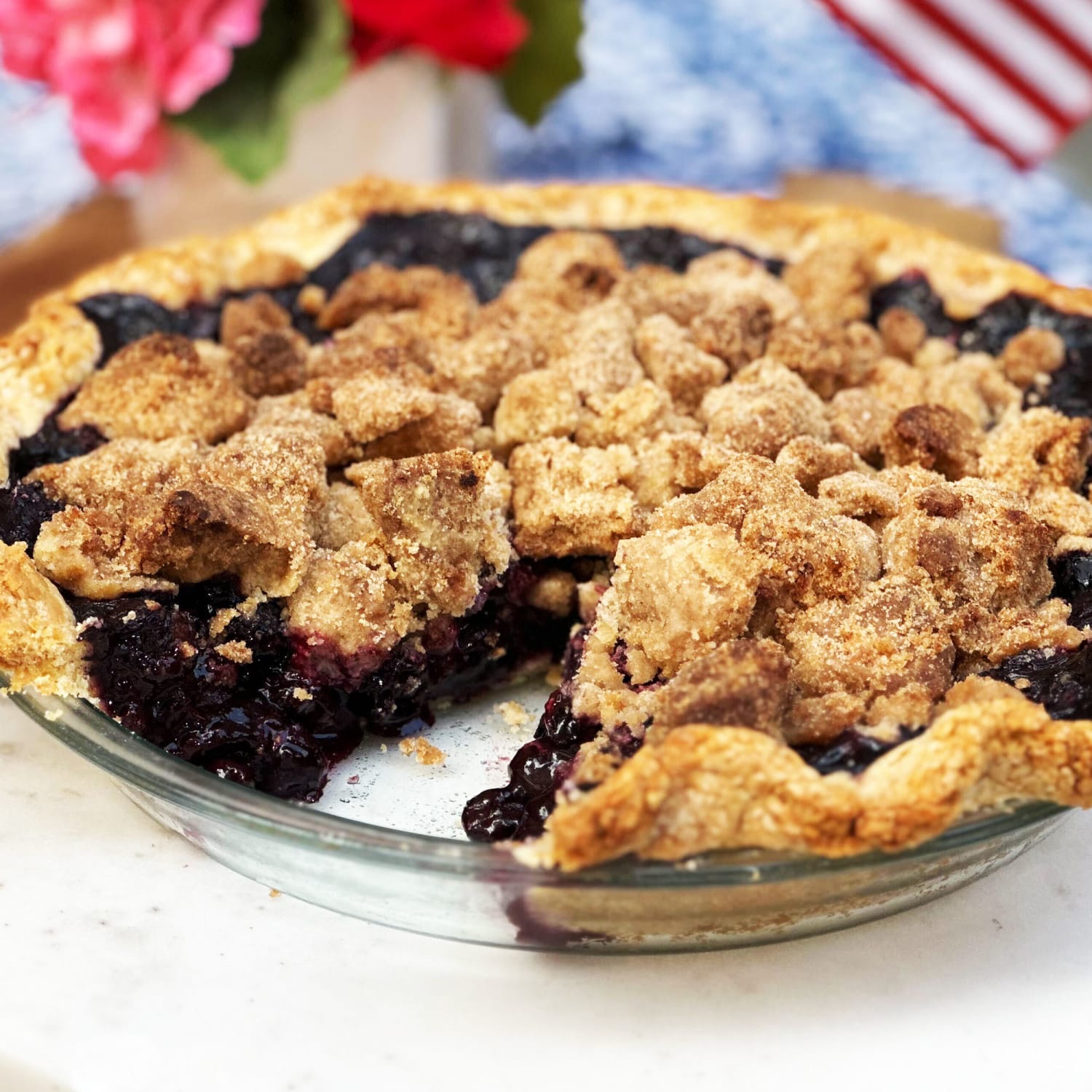 Buttermilk Blueberry Custard Pie - Amanda's Easy Recipes