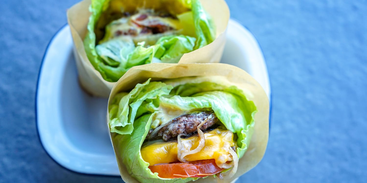 Make smash burger stacks for dinner with onions and melted cheese