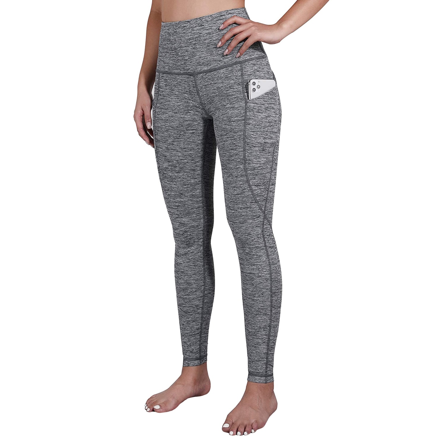 ODODOS Women's High Waisted Yoga Leggings with Pockets,Tummy Control Non  See Through Workout Athletic Running Yoga Pants, Full-Length,Gray,Small in  Dubai - UAE