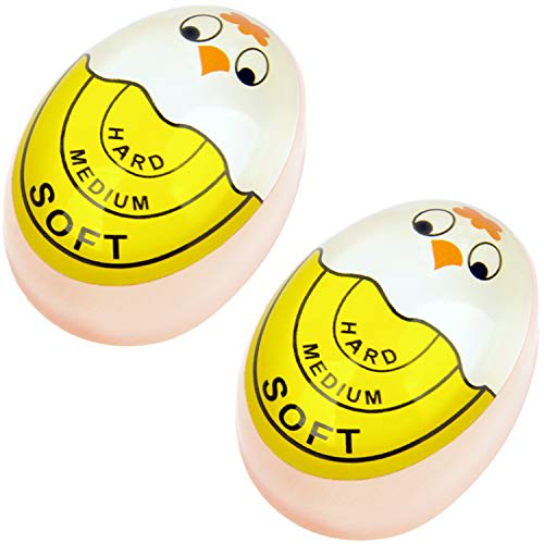 Egg Timer for Boiling Eggs (Pack of 2) - Color Changing Indicator for  Medium, Soft & Hard Eggs - Perfect Egg Timer That Changes Colors When Done  - Egg