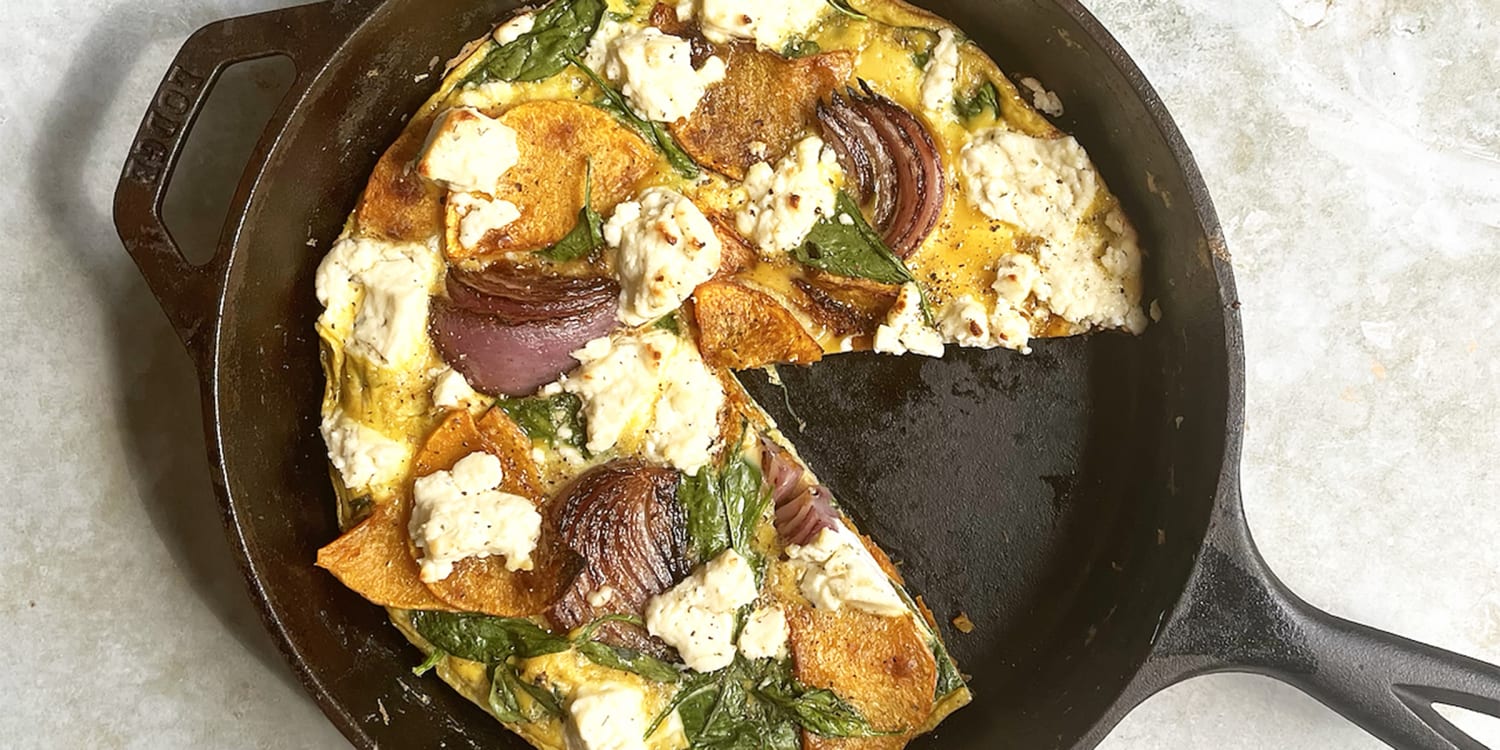 Save this squash and cheese frittata recipe for fall cooking