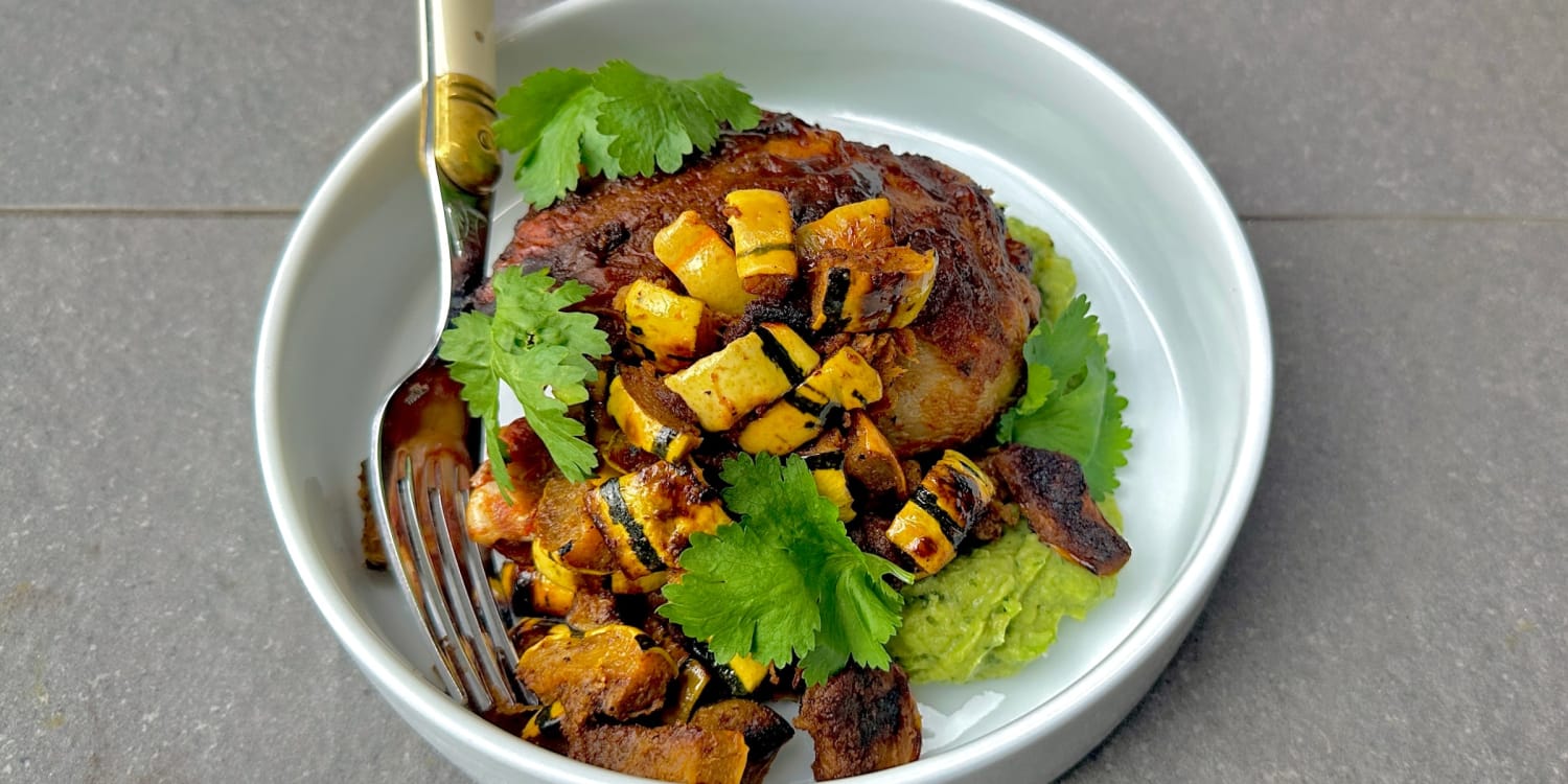 For a restaurant-style dinner at home, serve rotisserie chicken with squash