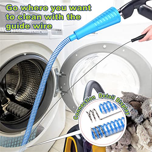 Sealegend iSH09-M649347mn 2 Pieces Dryer Vent Cleaner Kit and Dryer Lint  Brush Vacuum Hose Attachment Brush Lint Remover Power Washer and Dryer Vent  Vacu
