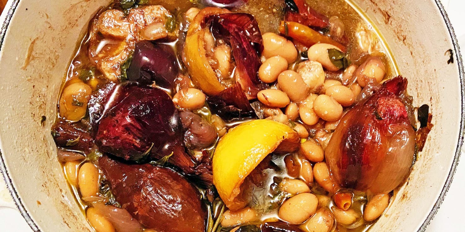 Make a big pot of stewed beans to serve in different dishes all week