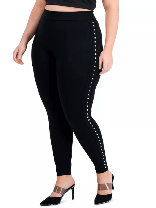 Hinvhai Plus Size Women's Span Ladies Leggings High Waist Keep Warm Long  Pants On Clearance Black 10(XL)