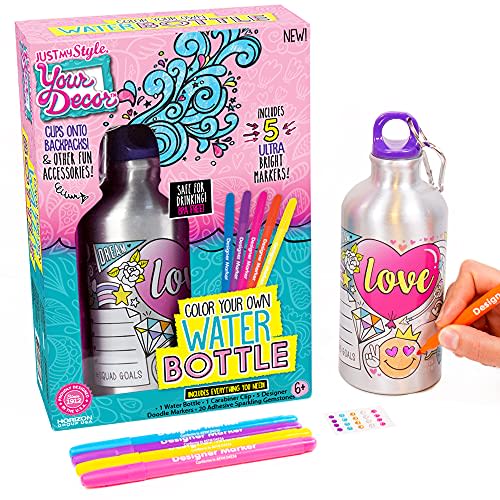 Decorate Your Own Water Bottle Kits for Girls- 6 7 8 Year Old Girl Gifts with Unicorn Stickers, Valentines Day Gifts for Kids, Birthday Gifts for