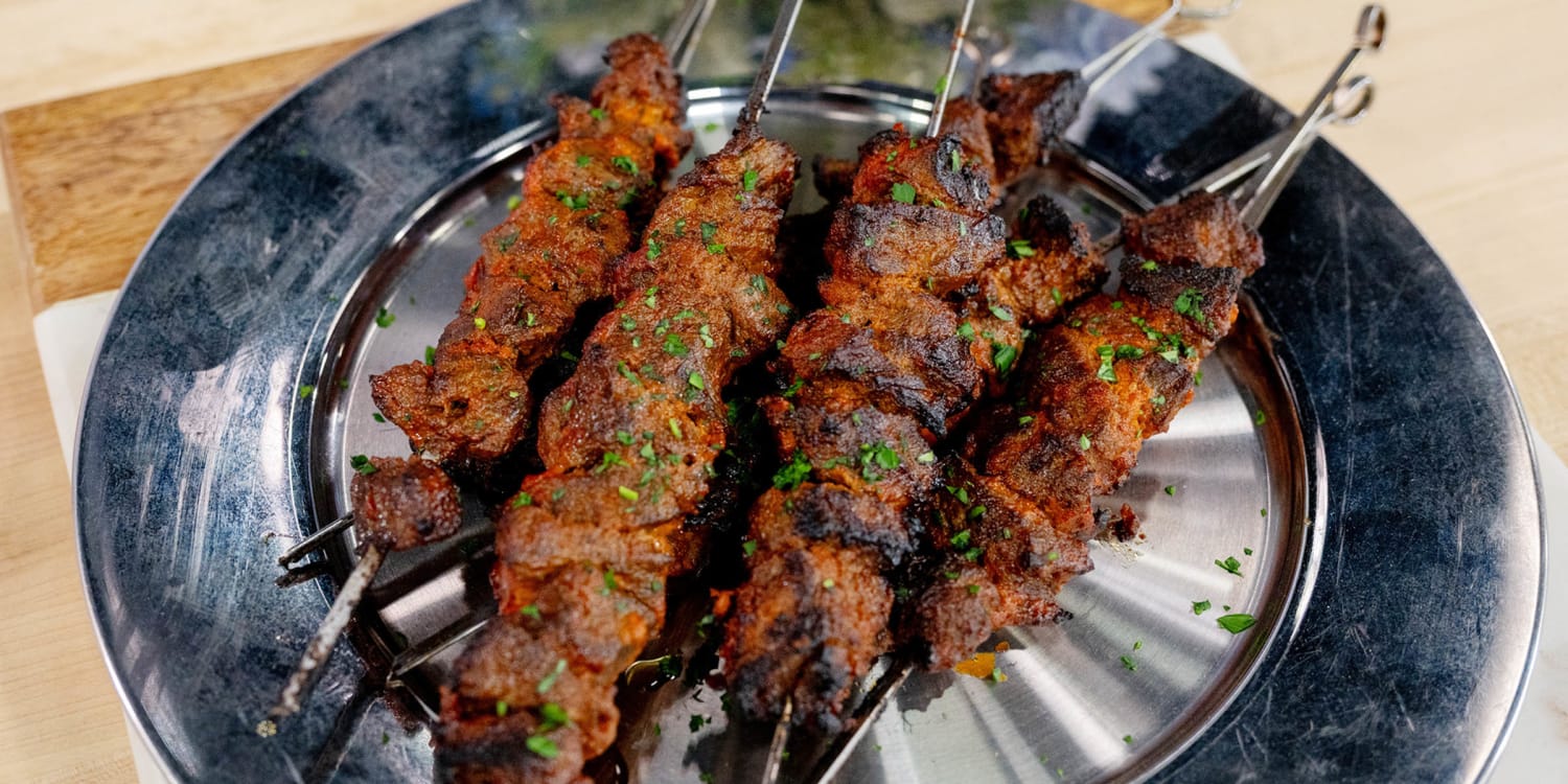 Make marinated steak skewers without turning on the grill