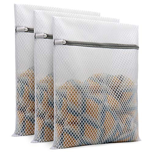 Durable Honeycomb Mesh Laundry Bags (Set of 3)