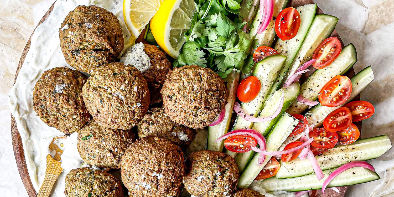 Learn how to make air fryer falafel with an easy tzatziki sauce