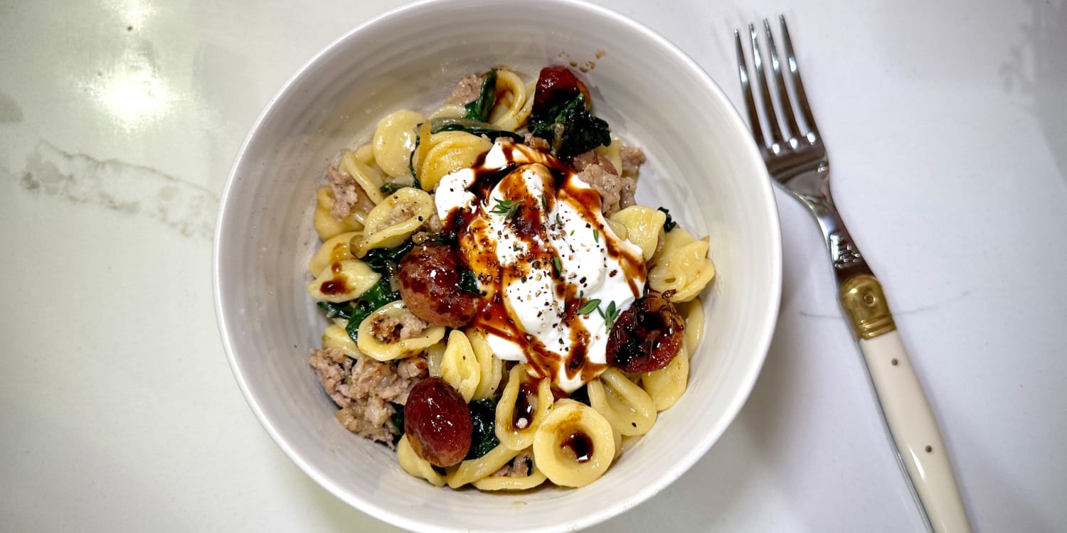 Make Elena Besser's orecchiette with sausage and grapes for dinner