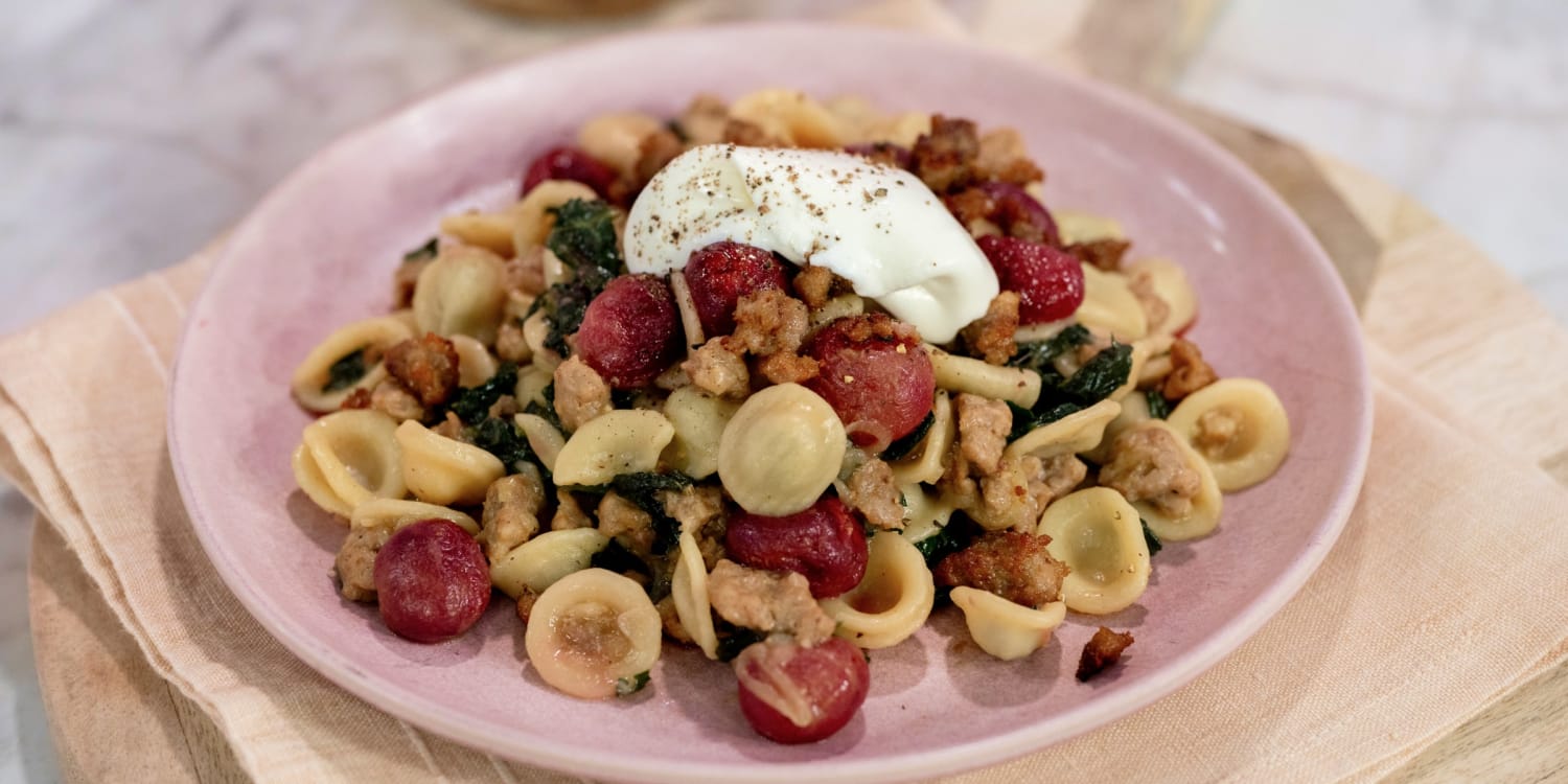 Make Elena Besser's orecchiette with sausage and grapes for dinner