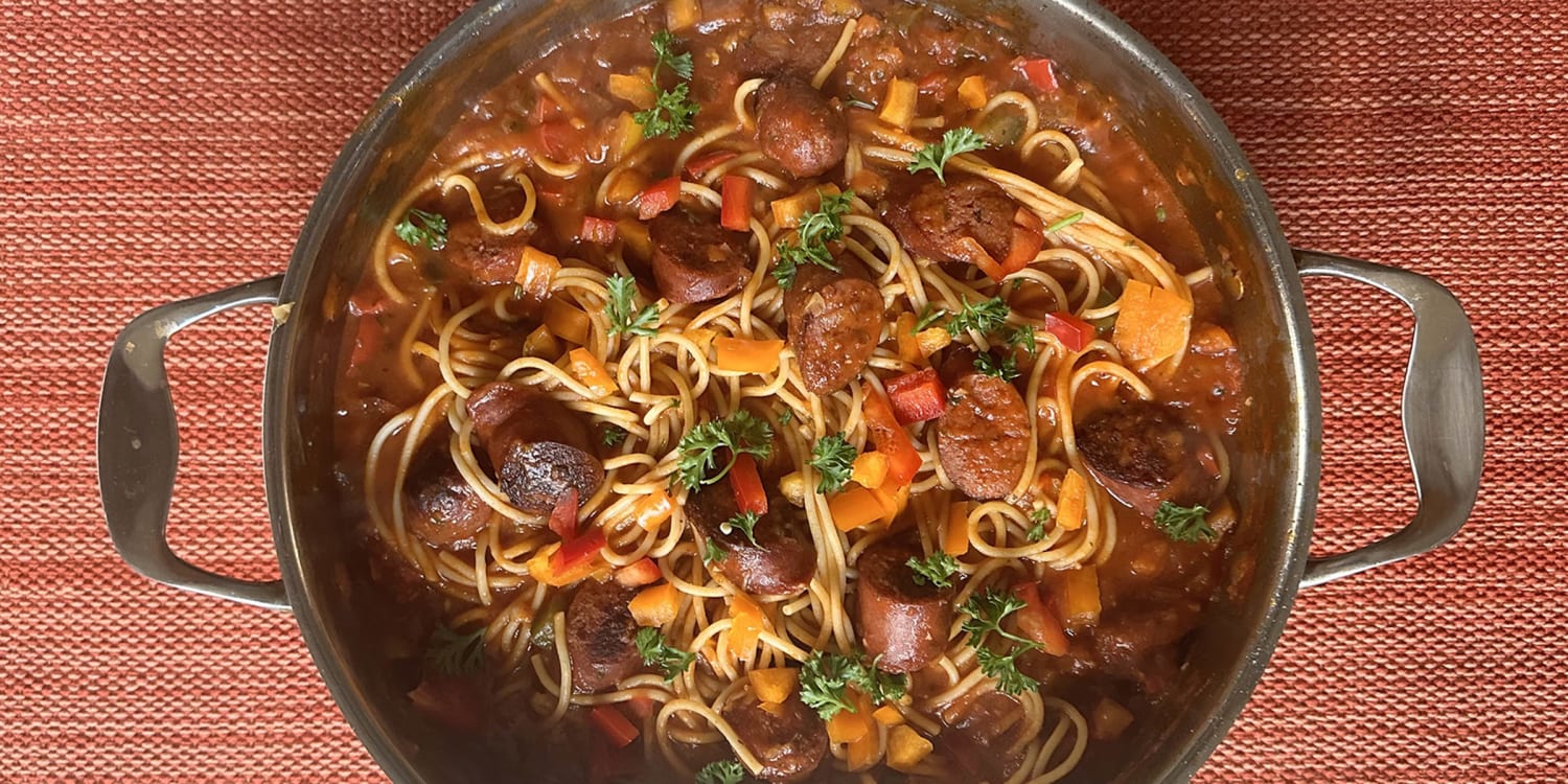 This spaghetti dish is a Haitian breakfast staple