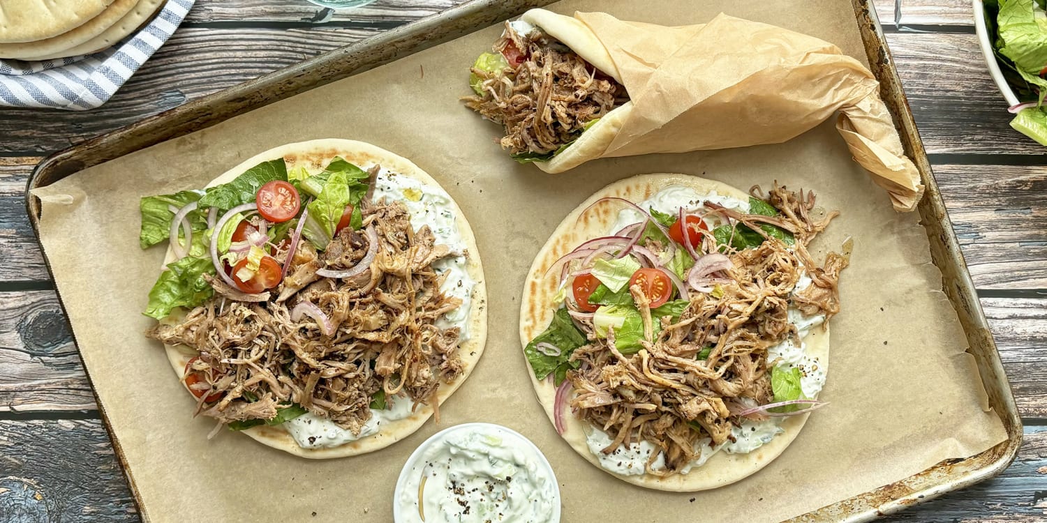 Pork Gyro Pita Sandwiches