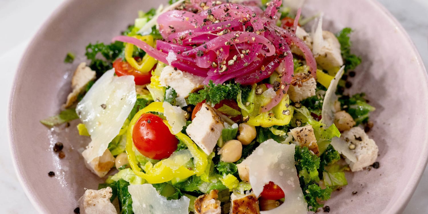 This sort-of Italian chopped salad includes chicken instead of salami