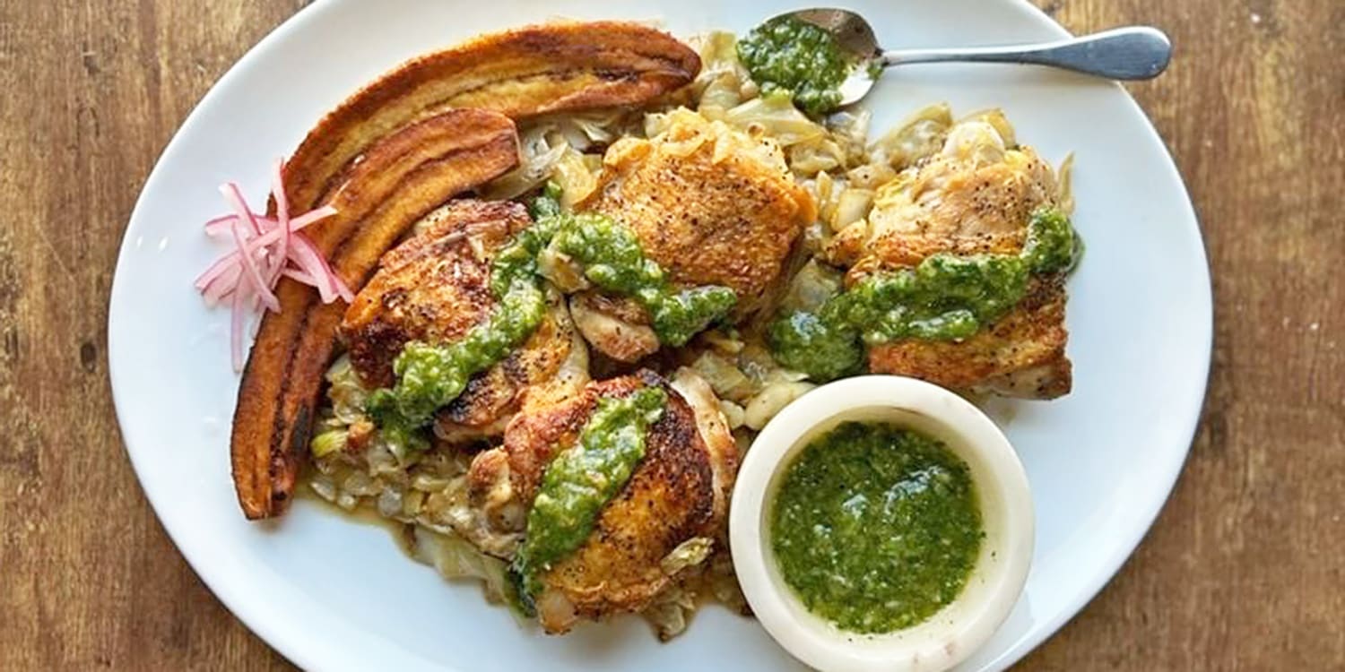 Serve braised chicken with sweet fried plantains for an easy weeknight meal
