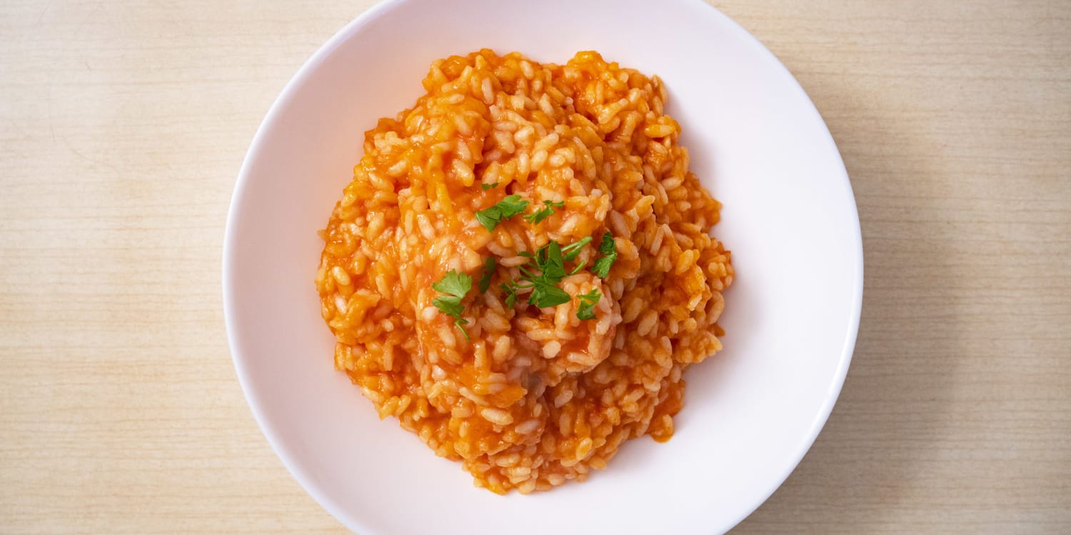 Dylan Dreyer makes creamy tomato risotto that her son, Cal, adores