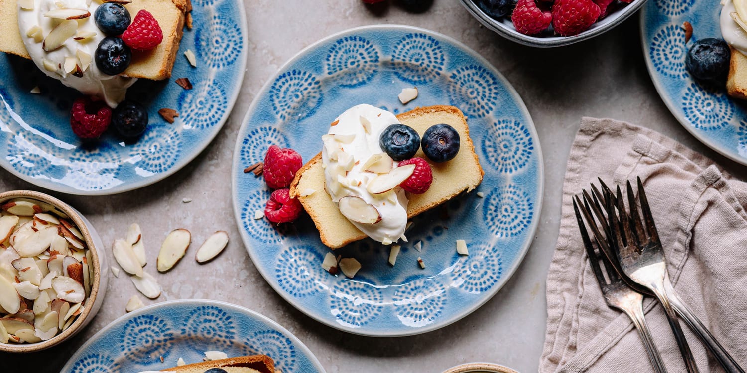 Pound Cake with Ricotta, Fresh Berries and Almonds Recipe
