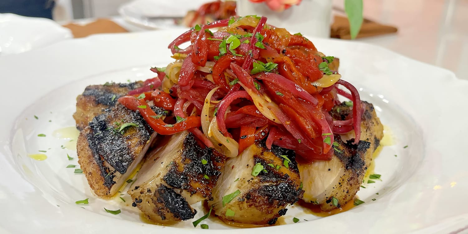Serve up Carbone's juicy pork chops with vinegar peppers right at home