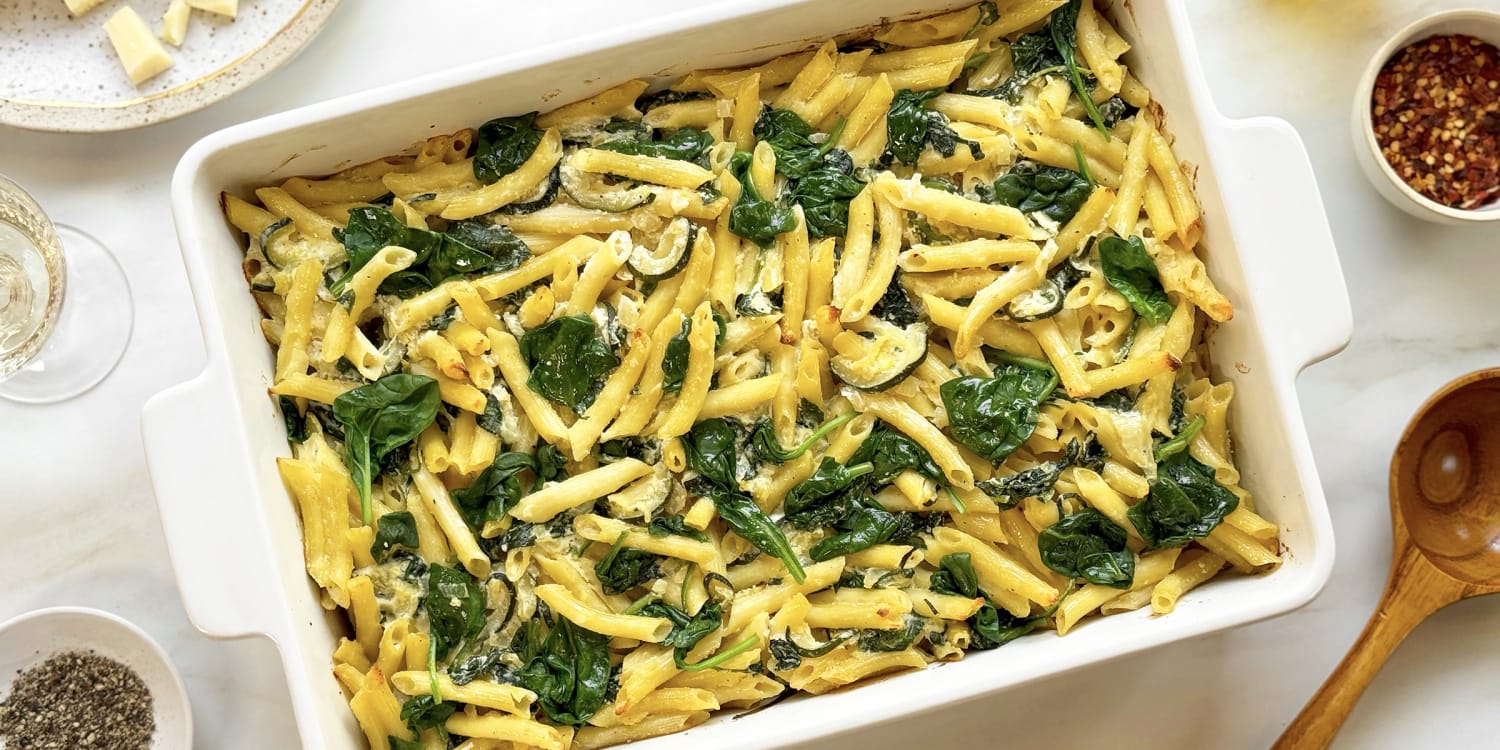 Celebrate spring with a light and bright vegetable pasta casserole