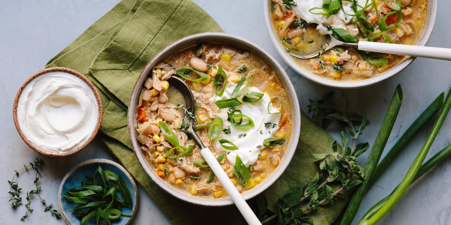 Stir and serve! This slow-cooker white chicken chili is almost too easy