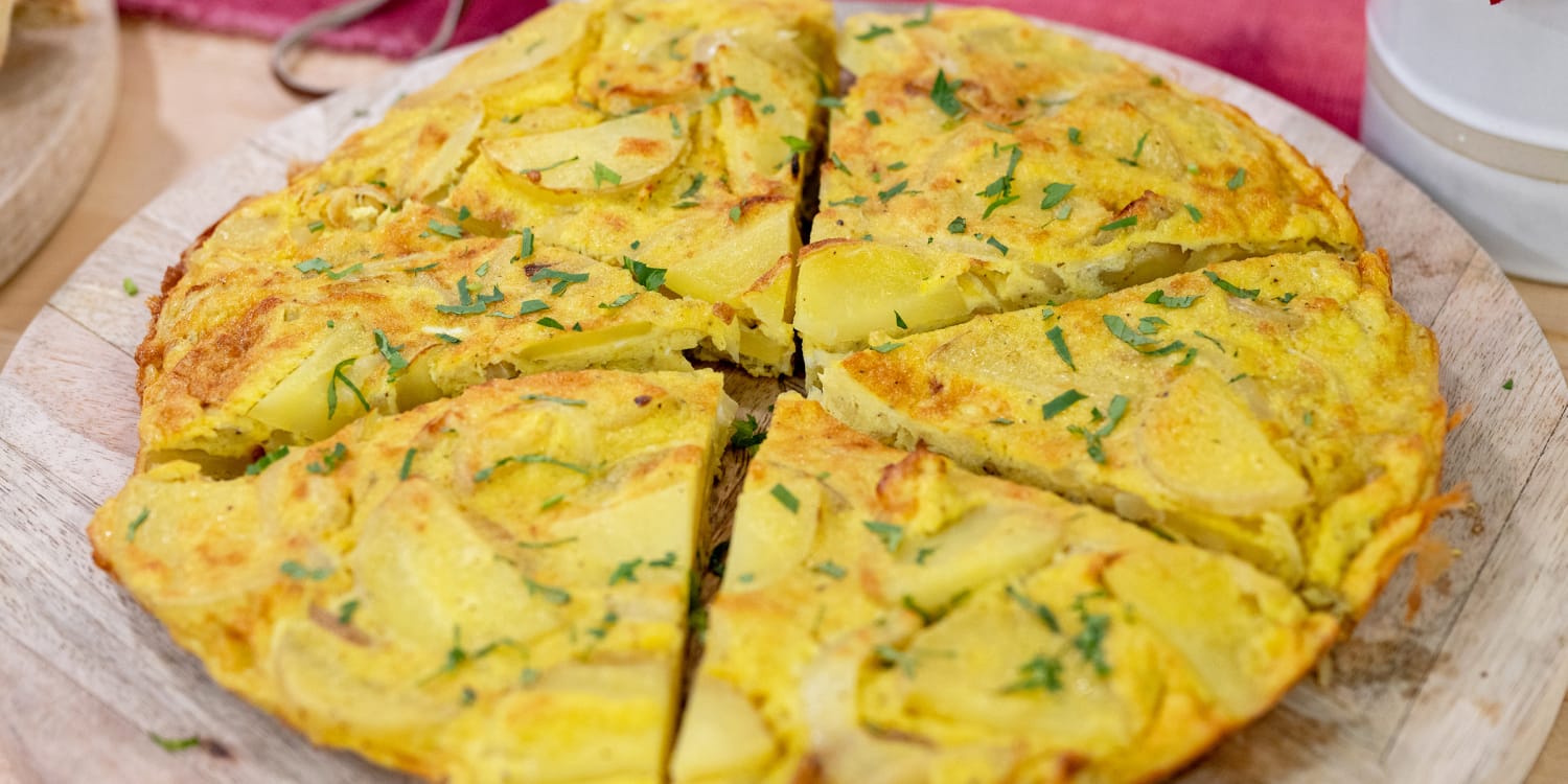 Make fluffy frittata with golden potatoes and sautéed onions for a festive brunch