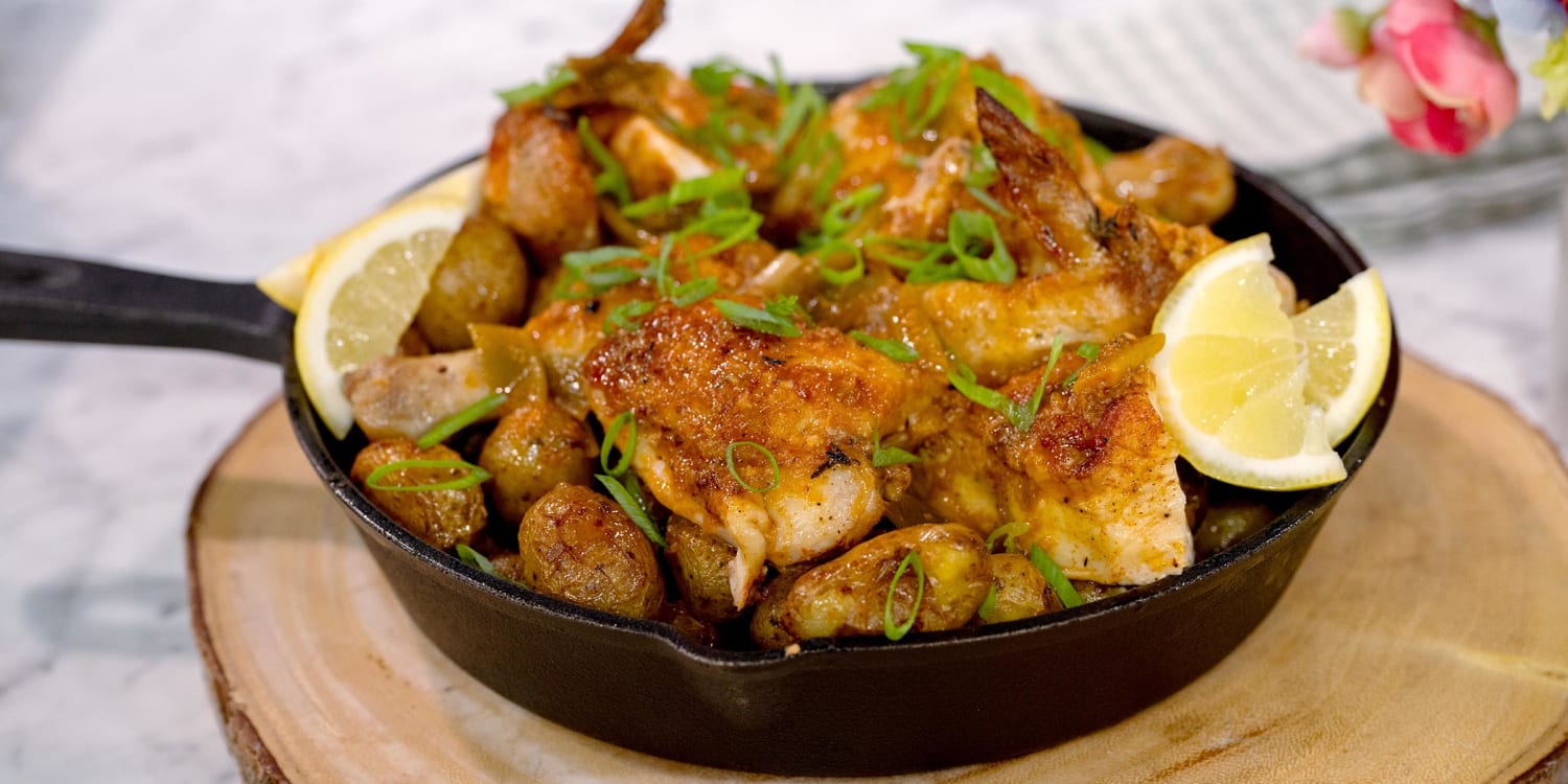 Shrimp paste and butter add bold flavors to roast chicken and potatoes