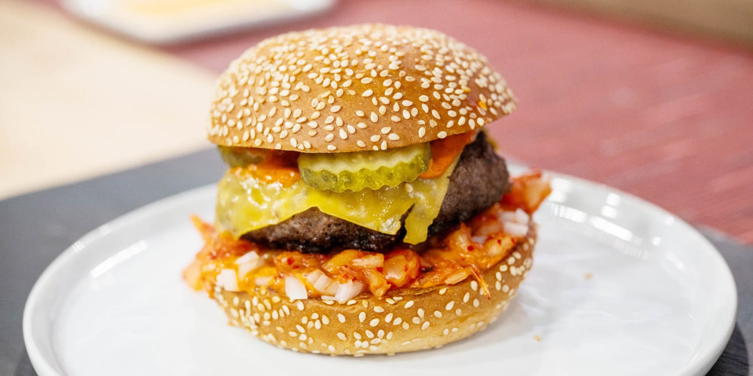 Give cheeseburgers a Korean twist with kimchi special sauce