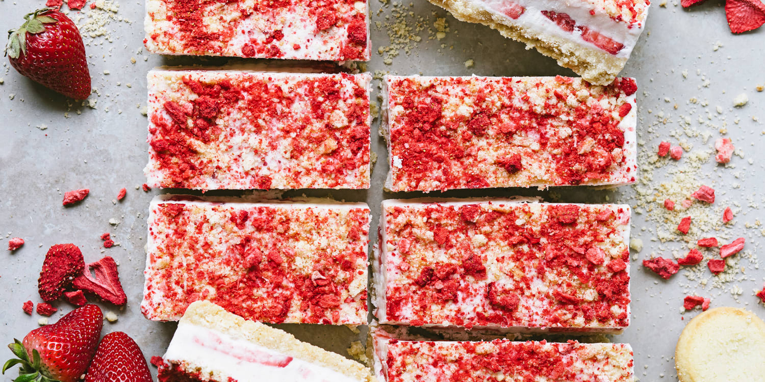 Cool off with strawberry shortcake ice cream squares