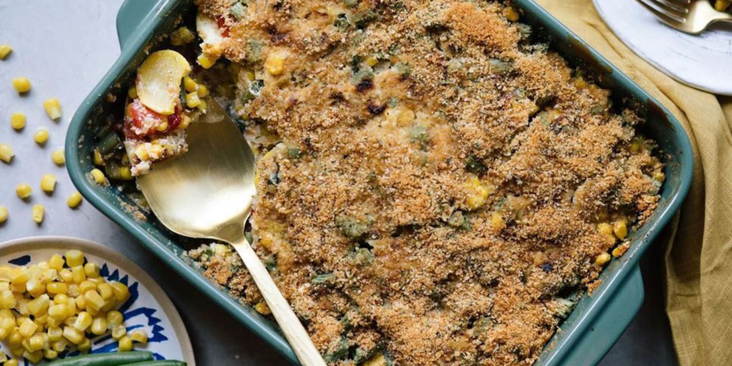 A light and bright summer vegetable casserole