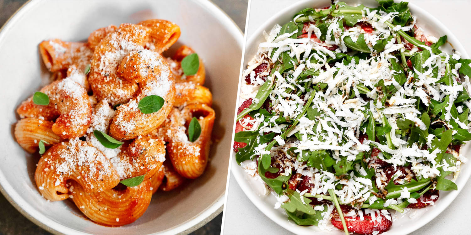 This summer salad and hearty pasta are perfect for a cozy Italian night in