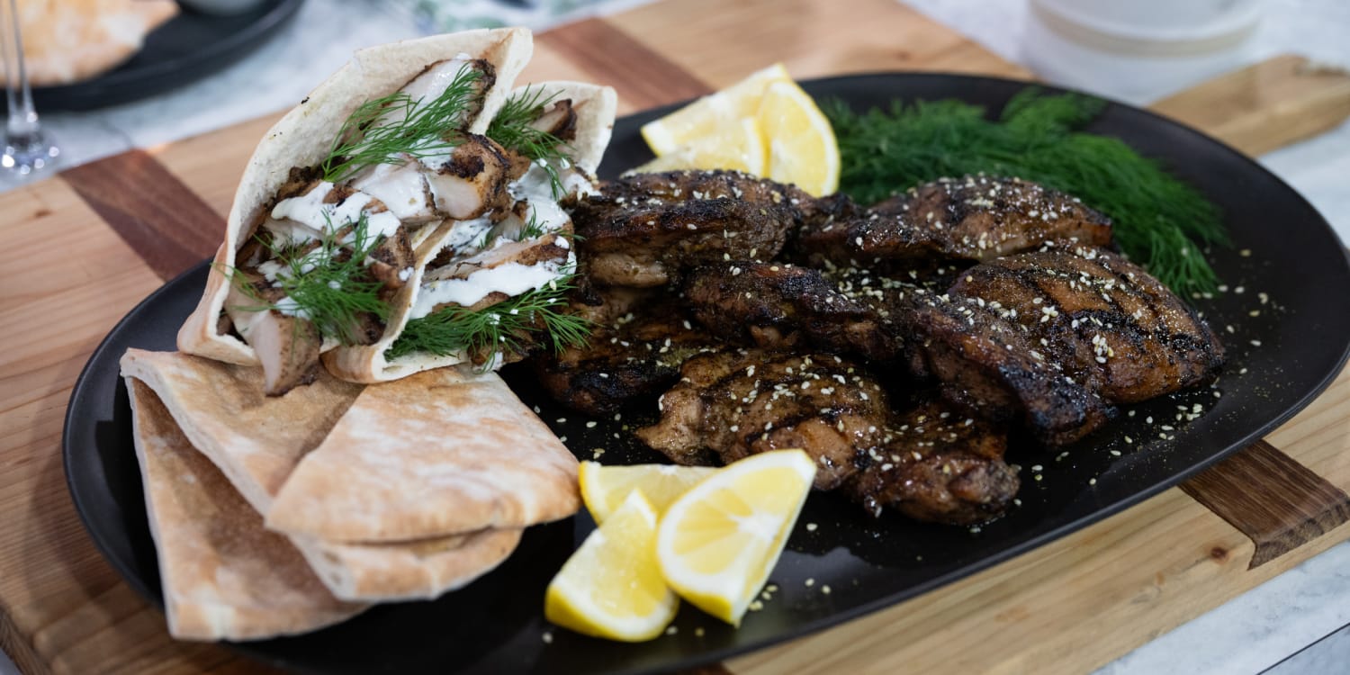 Make grilled Za'atar chicken thighs with lemon-garlic yogurt