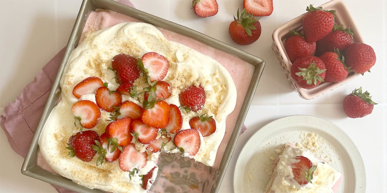 Dig into this strawberry shortcake icebox cake on a hot summer day