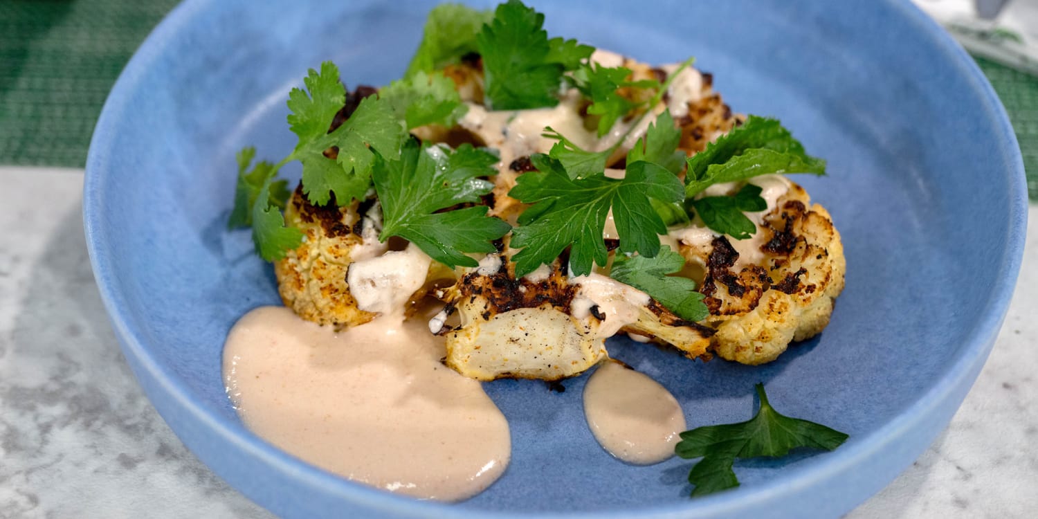 Skip the meat and grill up flavorful marinated cauliflower steaks