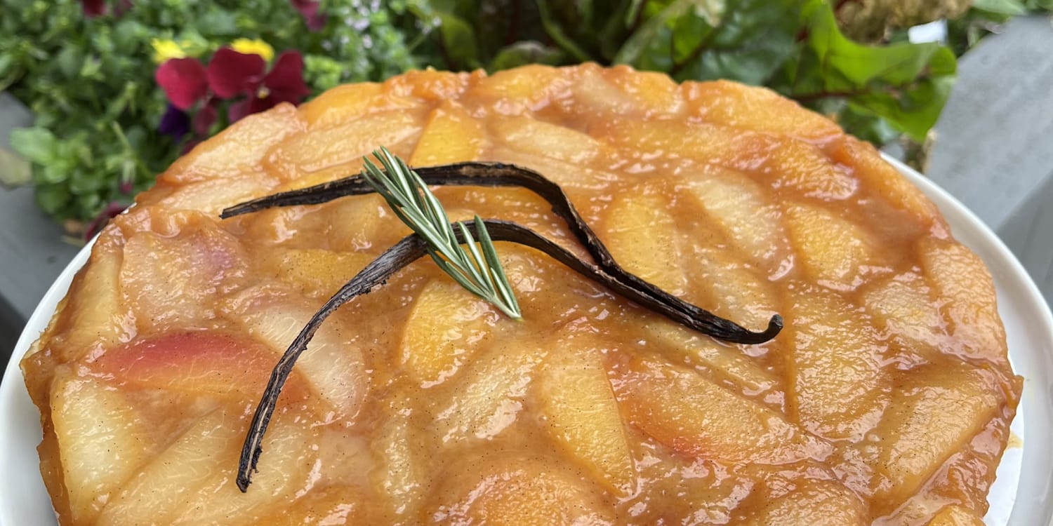 Give classic tarte tatin a summertime makeover with sweet, in-season peaches