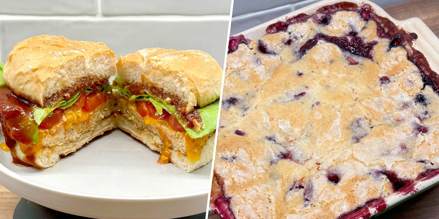 Celebrate summer produce with turkey-zucchini burgers and berry pudding cake