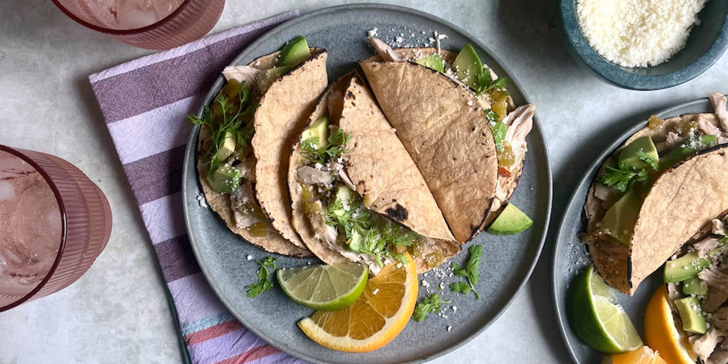 Set your slow-cooker and make green chile chicken tacos