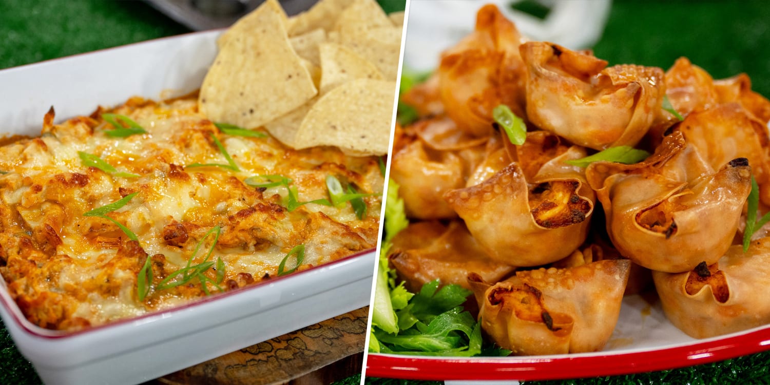 Bake Buffalo chicken dip into crispy cups for guests to grab