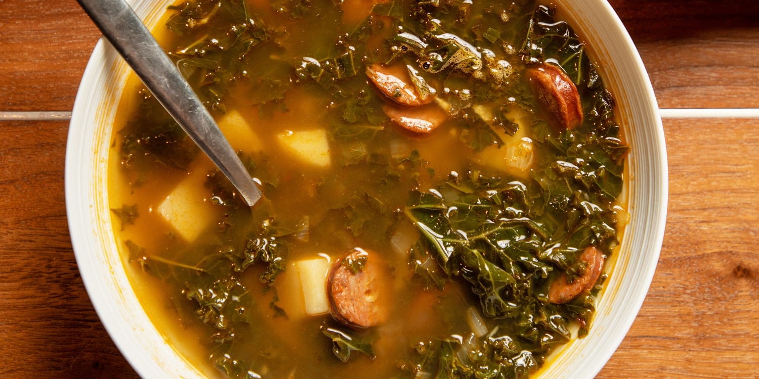 Warm up with a bowl of Portuguese caldo verde soup