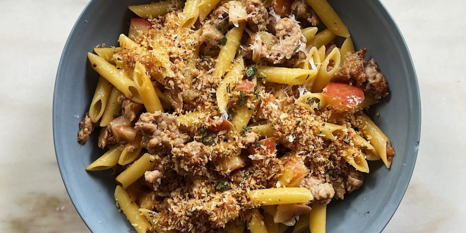 Sausage and Pear Rigatoni with Sage