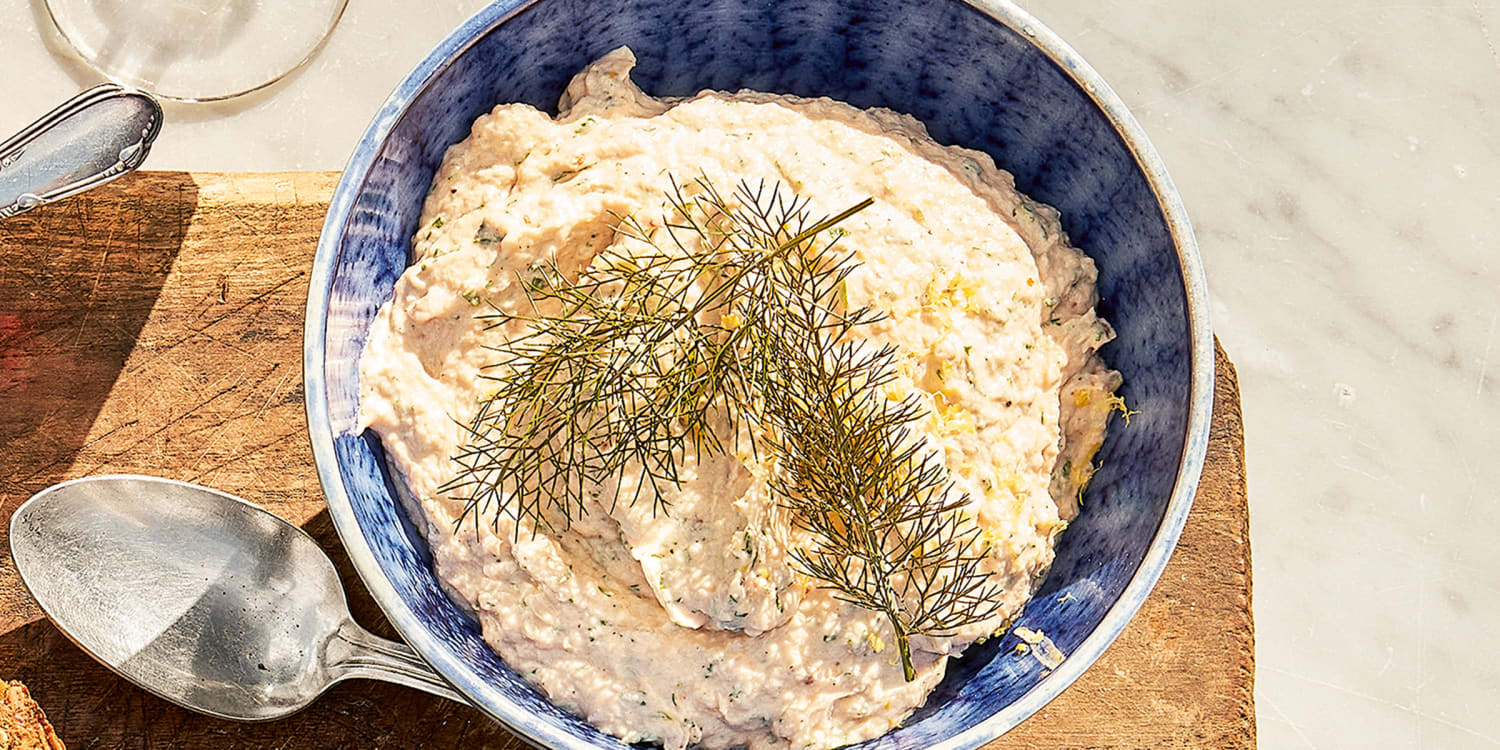 Blend baked salmon with crème fraîche and herbs for an unbeatable dip