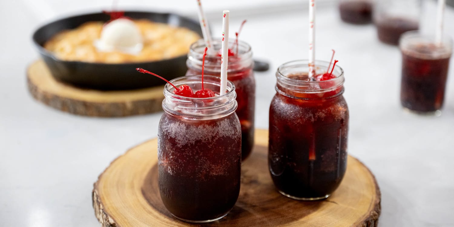 Make a grown-up cherry cola with fresh fruit and bourbon