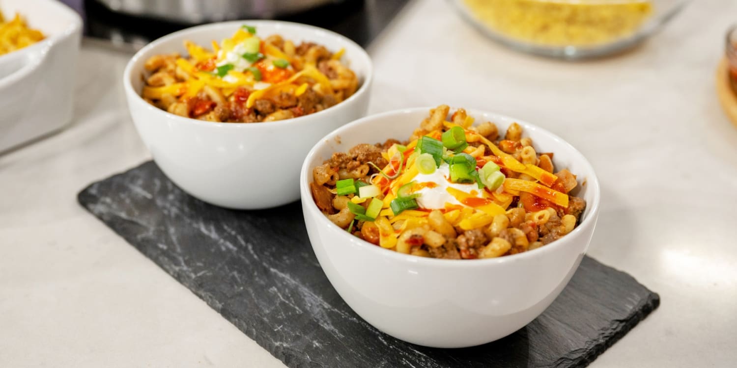 Feel like a kid again with one-pot chili mac and cheese