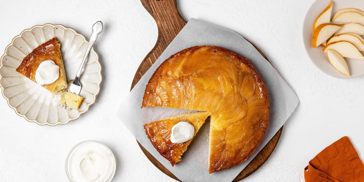 Make this pear upside-down cake for the holidays