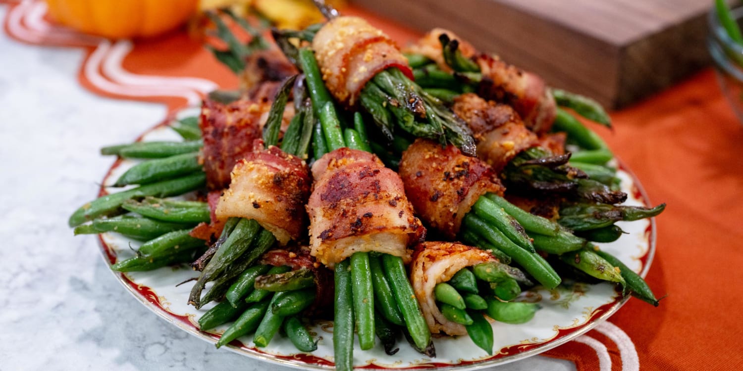 Daniel Boulud's bacon-wrapped green beans are like little Thanksgiving gifts