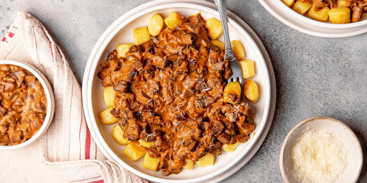 Gnocchi with Creamy Mushroom Ragu