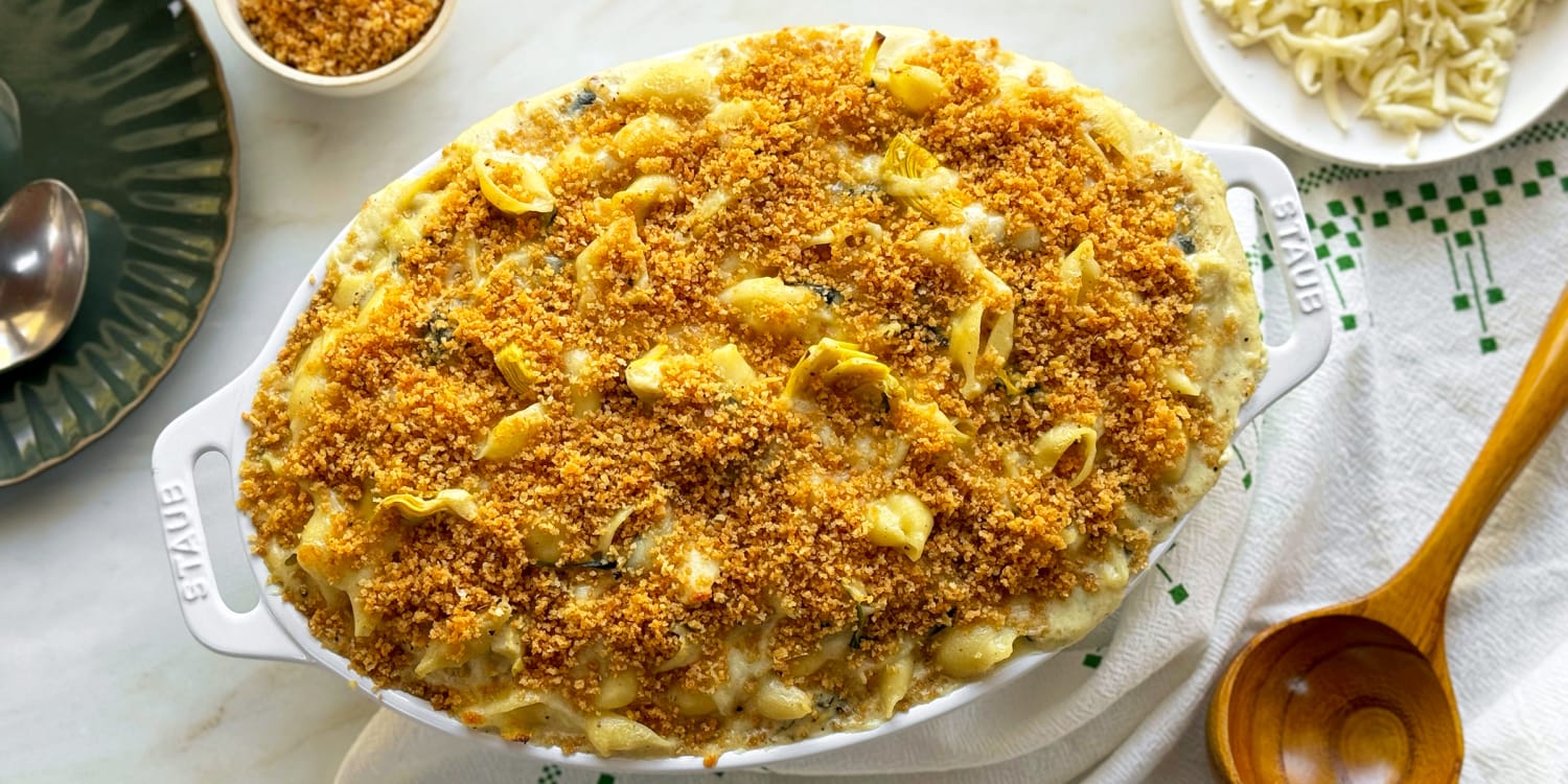 Sick of leftovers? Make this spinach artichoke mac and cheese