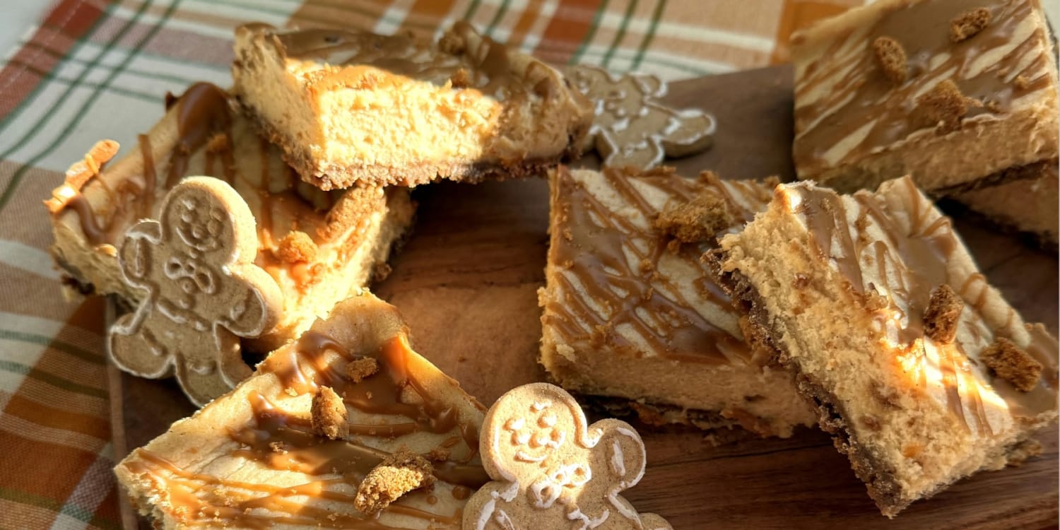 Bake these gingerbread cheesecake bars for holiday gatherings