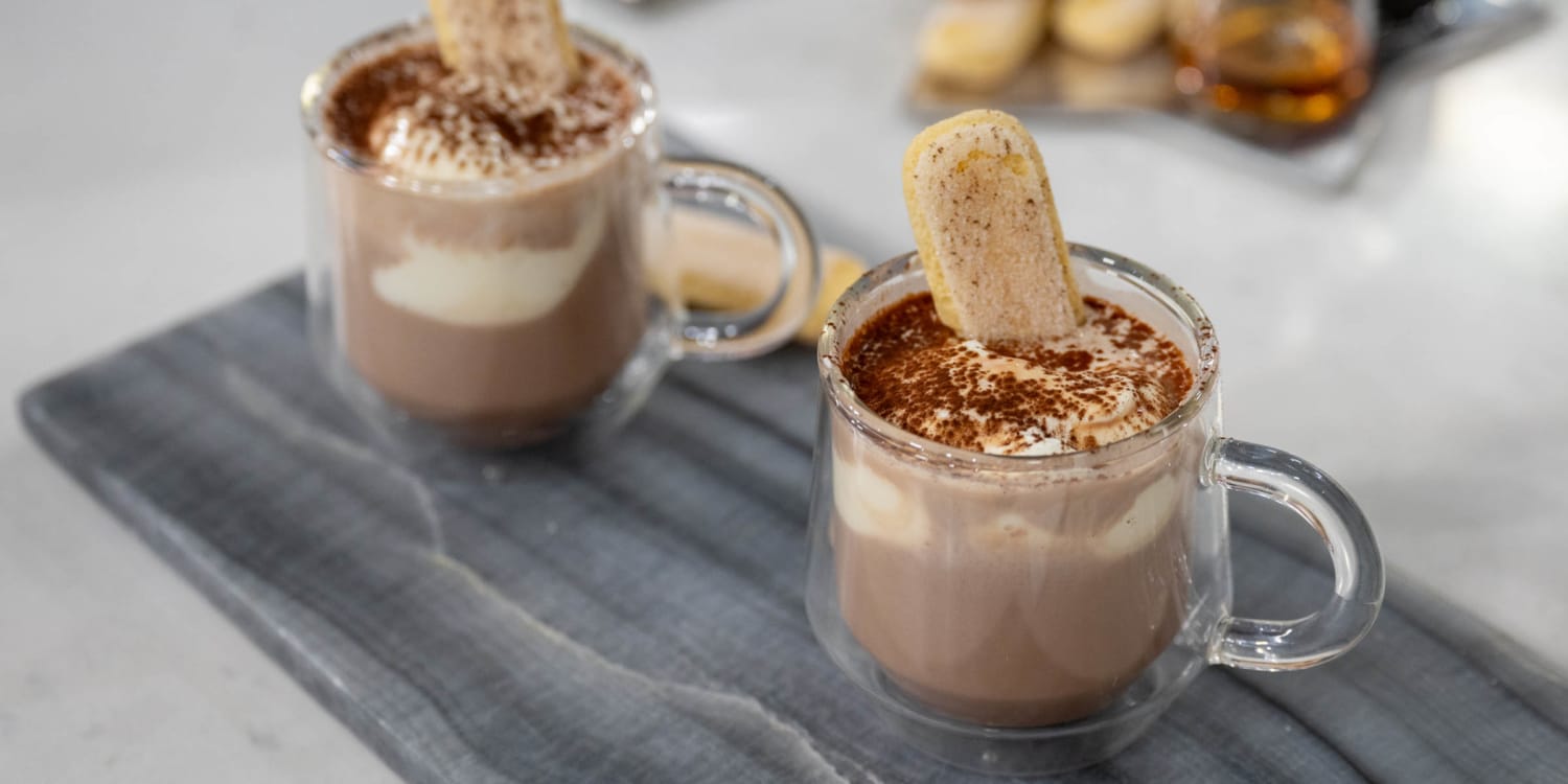 This coffee-flavored hot chocolate is inspired by tiramisu