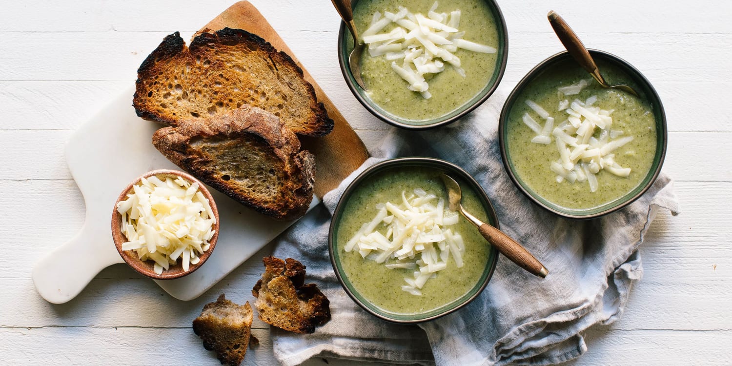 Cozy up with a bowl of cheesy white bean and broccoli soup